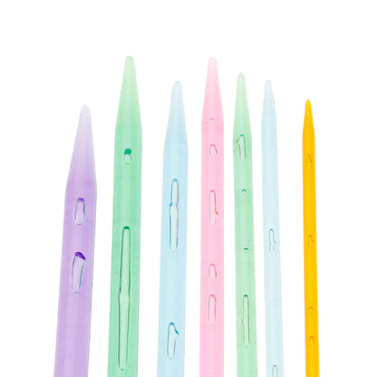 14 PCS(7 Pair) Multicolor Plastic Crystal Knitting Needles Weaving Tool Acrylic Crystal Knitting Tools Acrylic Needle for Scarf Sweater Length 26cm/10.35IN