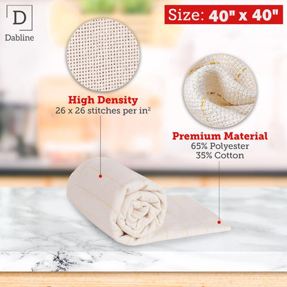 40" x 40" Large Overlocking Primary Tufting Cloth for Rug Tufting with Marked Lines, Monks Cloth for Punch Needle 3.3x3.3 feet