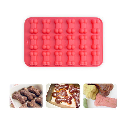Puppy Dog Paw and Bone Silicone Molds, Non-Stick Food Grade Silicone Molds for Chocolate, Candy, Jelly, Ice Cube, Dog Treats (Puppy Paw Bone Set of 4PCS)
