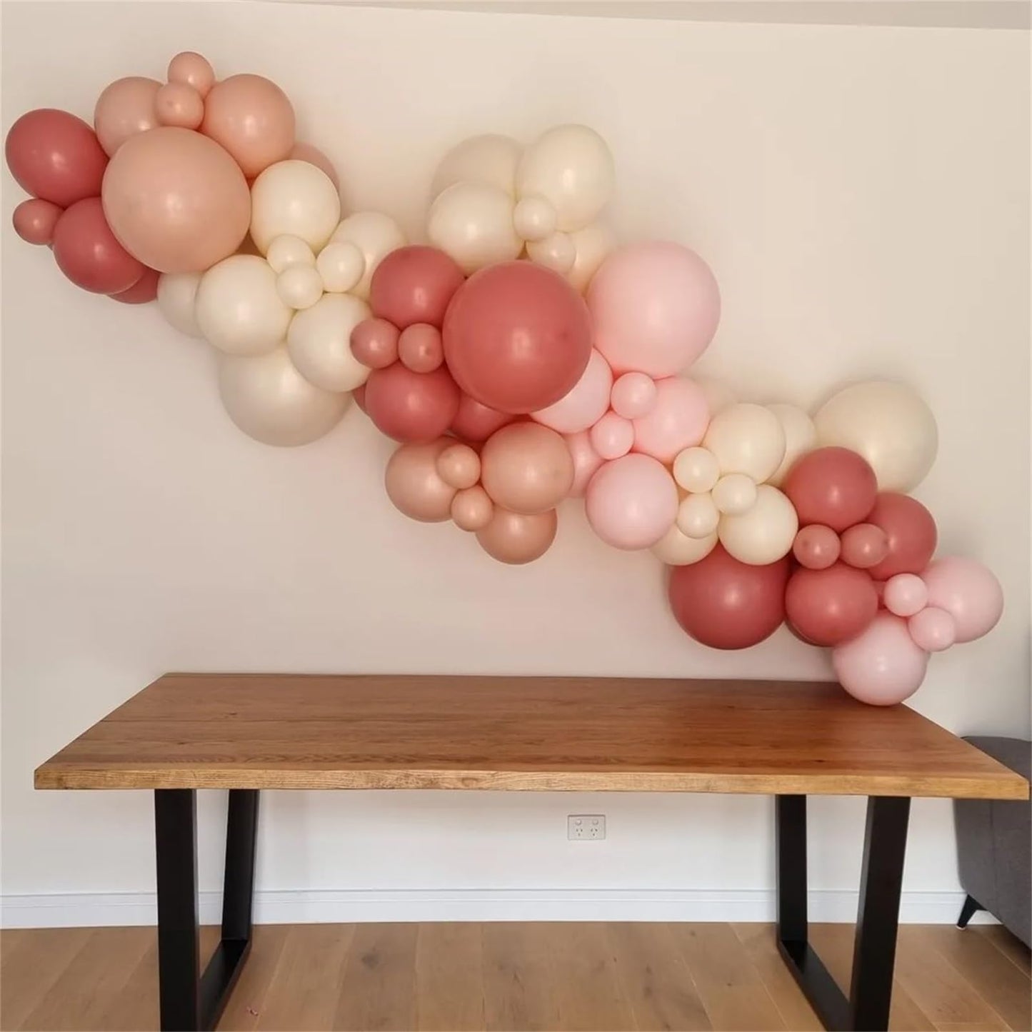 Pink Bow Balloons, 35PCS Light Pastel Pink Cream Balloon, Dusty Blush Pink Beige Balloons for Girls Women Birthday Wedding Bridal Baby Shower Boho Princess Coquette Theme Party Decorations Supplies
