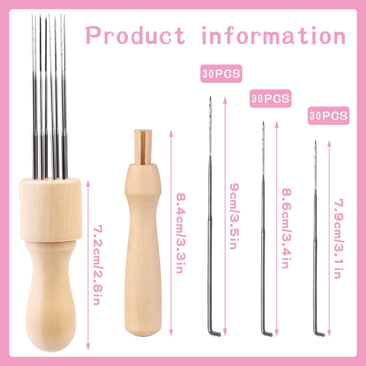 Complete Wool Felting Tool Kit,Needle Felting Supplies Needle Felting Kit with 90Pcs Needle Felting Needles,3Pcs Needle Bottles,2Pcs Needle Felting Pen,Needle Felting Tools for Beginner,Professional