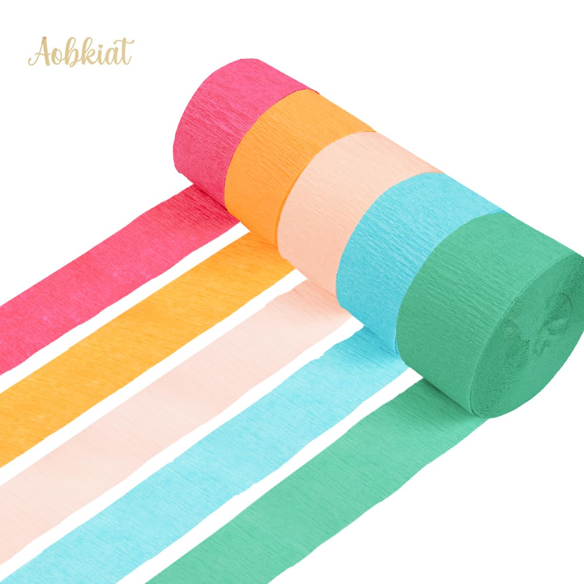 5 Rolls Rainbow Party Streamers Crepe Paper,Candyland Party Decorations for Christmas,Birthday,Wedding,Bachelorette,Bridal/Baby Shower,Hanging Candyland Backdrop Decoration