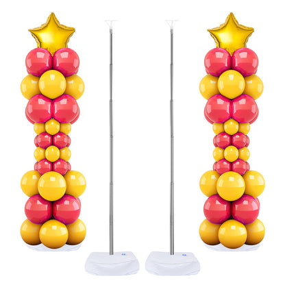 Balloon Column Stand Set of 2, 6.6ft Balloon Arch Stand Adjustable Balloon Column kit with Base Telescopic for Baby Shower Wedding Birthday Graduation Party Decorations (2)