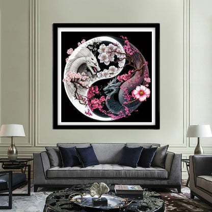 Dragon Stamped Cross Stitch Kits for Beginner, Needlepoint Counted Cross Stitch Kits for Adults, 11 CT Patterns Dimensions Counted Cross Stitch Kits Arts Craft Kits 14x14in (Without Frame)