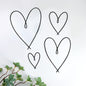 4 Pieces Metal Heart Wall Art Decor Love Heart Wall Sign Ornaments for Bedroom Living Room Decoration(Black)