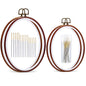 Embroidery Hoop, 7.5'' 9.2'' Oval Embroidery Hoop, Imitated Wood Display Frame with 30 Pieces Embroidery Needles, Embroidery Frame and Cross Stitch Hoop for Art Craft Sewing and Wall Hanging