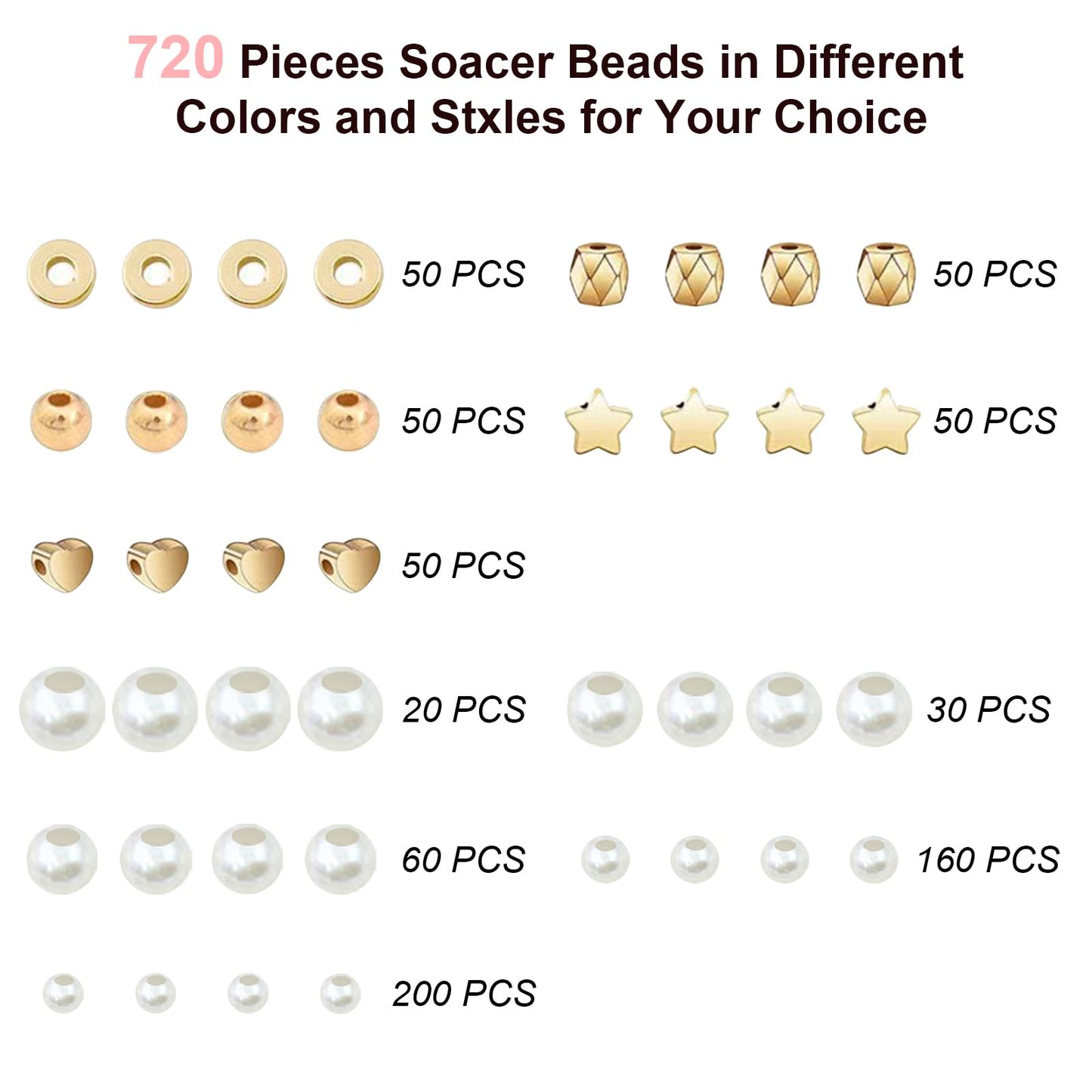 750Pcs Beads for Bracelets Making Kit DIY Pearl Beads for Jewelry Making Kit for Adults Charms for Bracelets String Crystal Beads for Bracelets Making Kit Jewelry Making Supplies