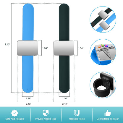 Sewing Kit - 216 Pcs, 2 Magnetic Wrist Pincushions, 200 Straight Pins, 10 Clips, 2 Seam Rippers, 1 Scissor