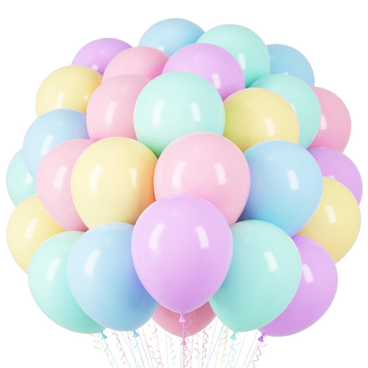 Pastel Balloons, 66pack 12inch Macaron Latex Party Balloons for Graduation, Easter, Wedding, Birthday, Bridal Shower, Rainbow Party, Baby Shower, Anniversary Party Decorations