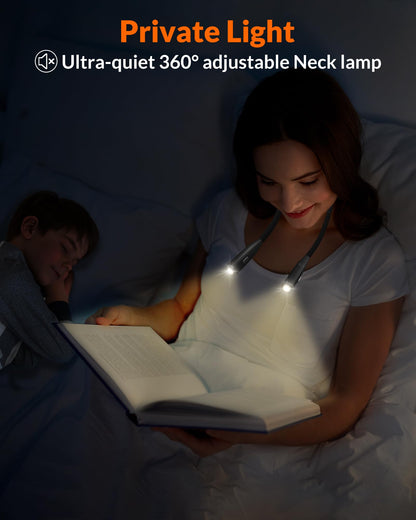 Neck Light - 3-Color & 5-Brightness, Comfortable Silicone Arm, Eye-Caring for Reading, Knitting, Crafting