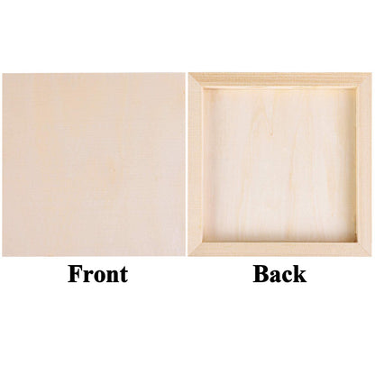 8 Pack Wood Panels 8 x 8 Inch Unfinished Wood Canvas Wooden Panel Boards for Painting, Pouring, Arts Use with Oils, Acrylics