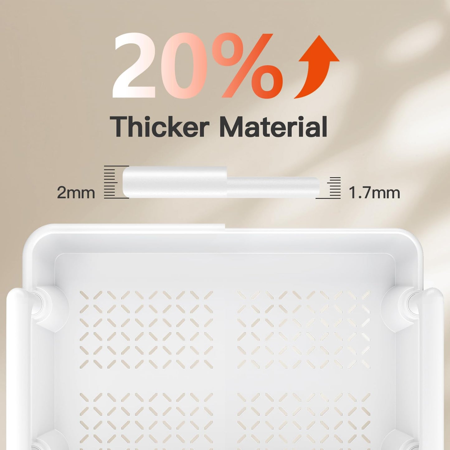 3 Tier Rolling Cart Organizer, Plastic Rolling Cart with Lockable Wheels & Reinforced Handle, Lightweight Utility Cart Storage Cart for Nursery, Kitchen, Bathroom, Craft Room, White, PIUC14W