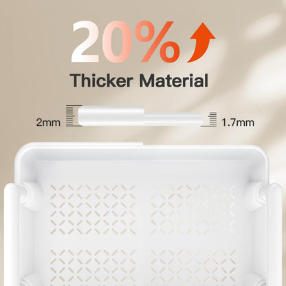 3 Tier Rolling Cart Organizer, Plastic Rolling Cart with Lockable Wheels & Reinforced Handle, Lightweight Utility Cart Storage Cart for Nursery, Kitchen, Bathroom, Craft Room, White, PIUC14W