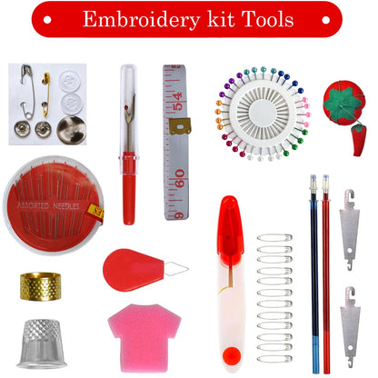 188 Embroidery Floss Set Including Cross Stitch Threads Friendship Bracelet String with 2-Tier Transparent Box, Floss Bobbins and Cross Stitch Kits