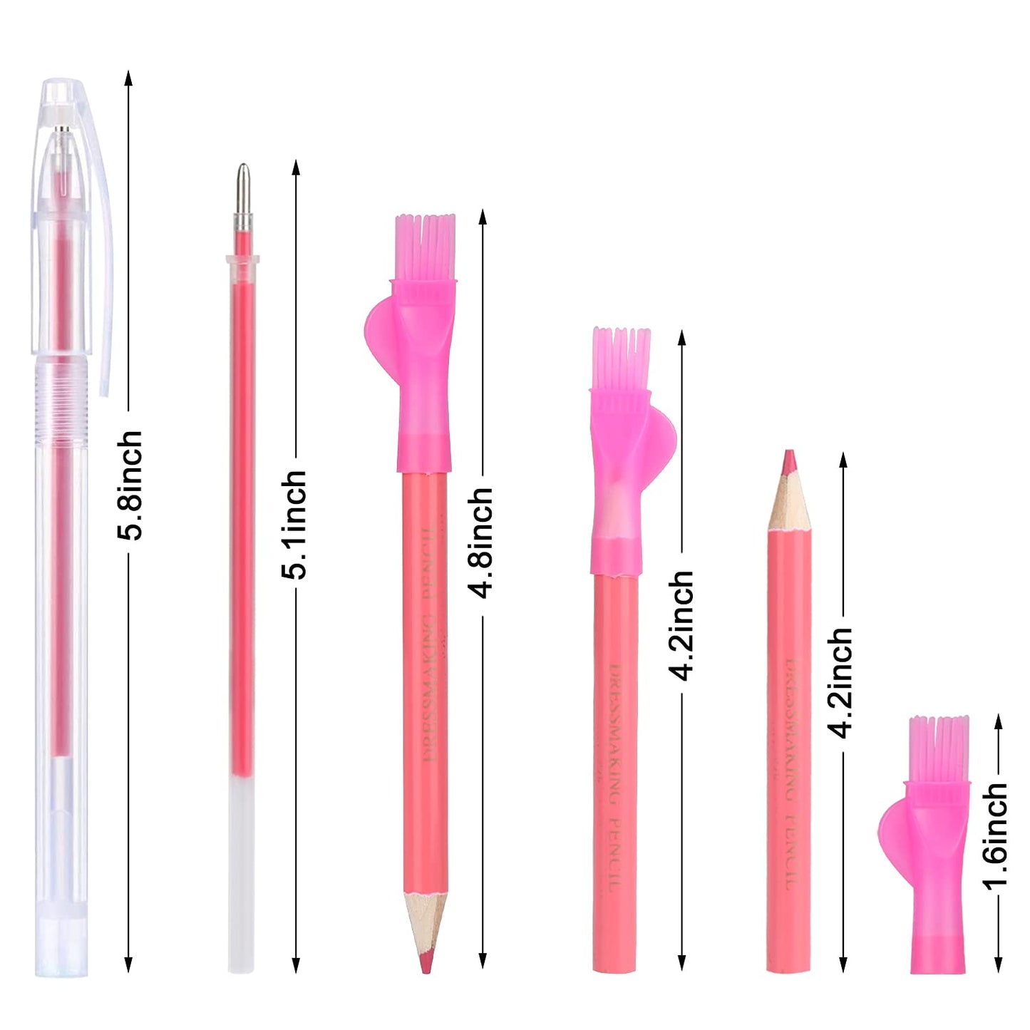 Tailors Chalk & Fabric Markers for Quilting - 10PCS Tailor's Chalk, 4PCS Heat Erasable Pens with 4 Refills, 3 PCS Sewing Fabric Pencils