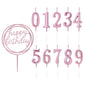 10-Piece Number Candles - Rose Gold, Glitter Cake Toppers for Wedding or Birthday Cakes