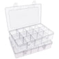 2 Pack 15 Girds Bead Organizer, Large Clear Plastic Organizer Box with Adjustable Dividers for Beads, Art DIY, Crafts, Jewelry, Fishing Tackle with Label Stickers