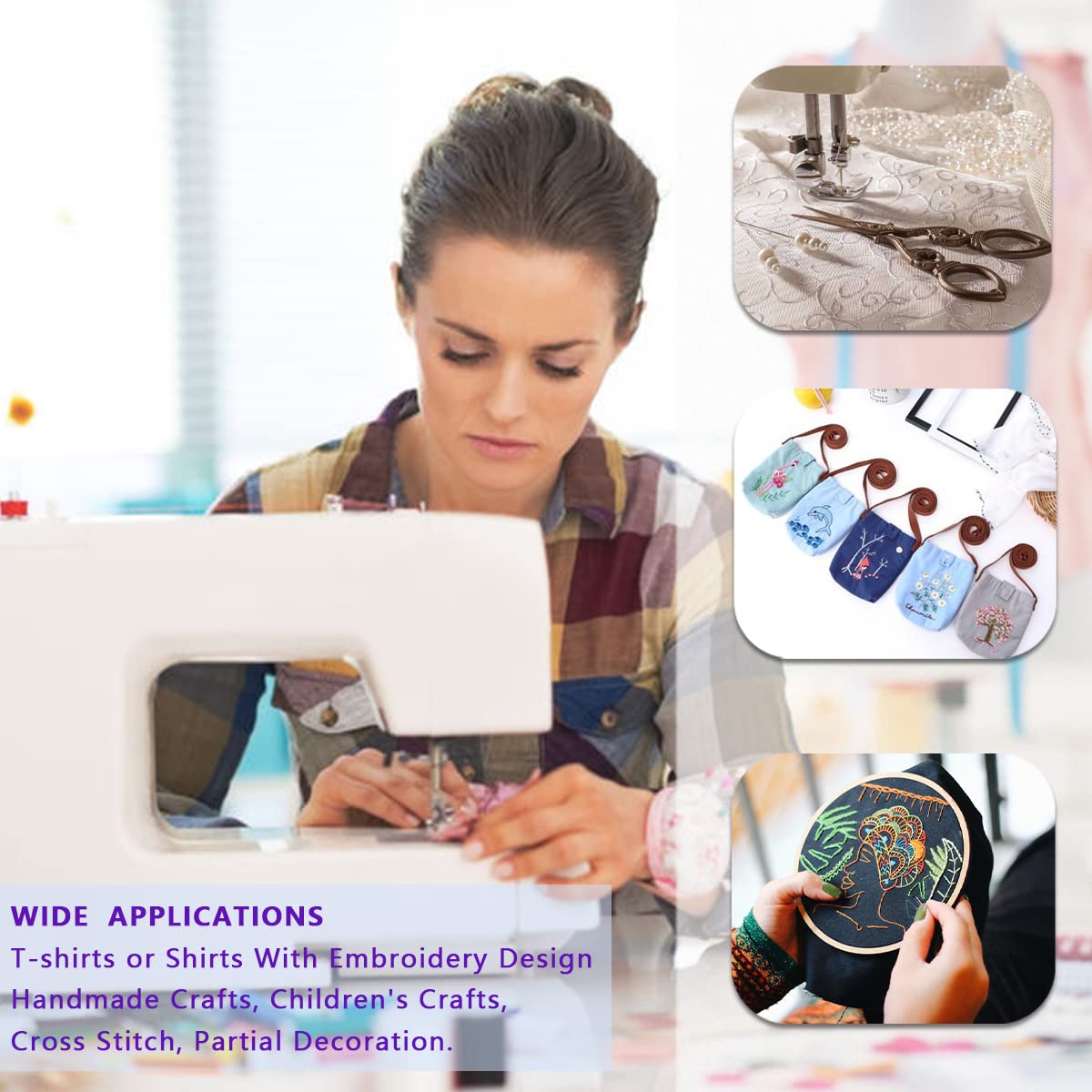 72Pcs 36 Colors Sewing Thread Set with Matching Prewound Bobbin Threads and Case, 550 Yards per Polyester Thread, Popular Colors for Hand & Machine Sewing