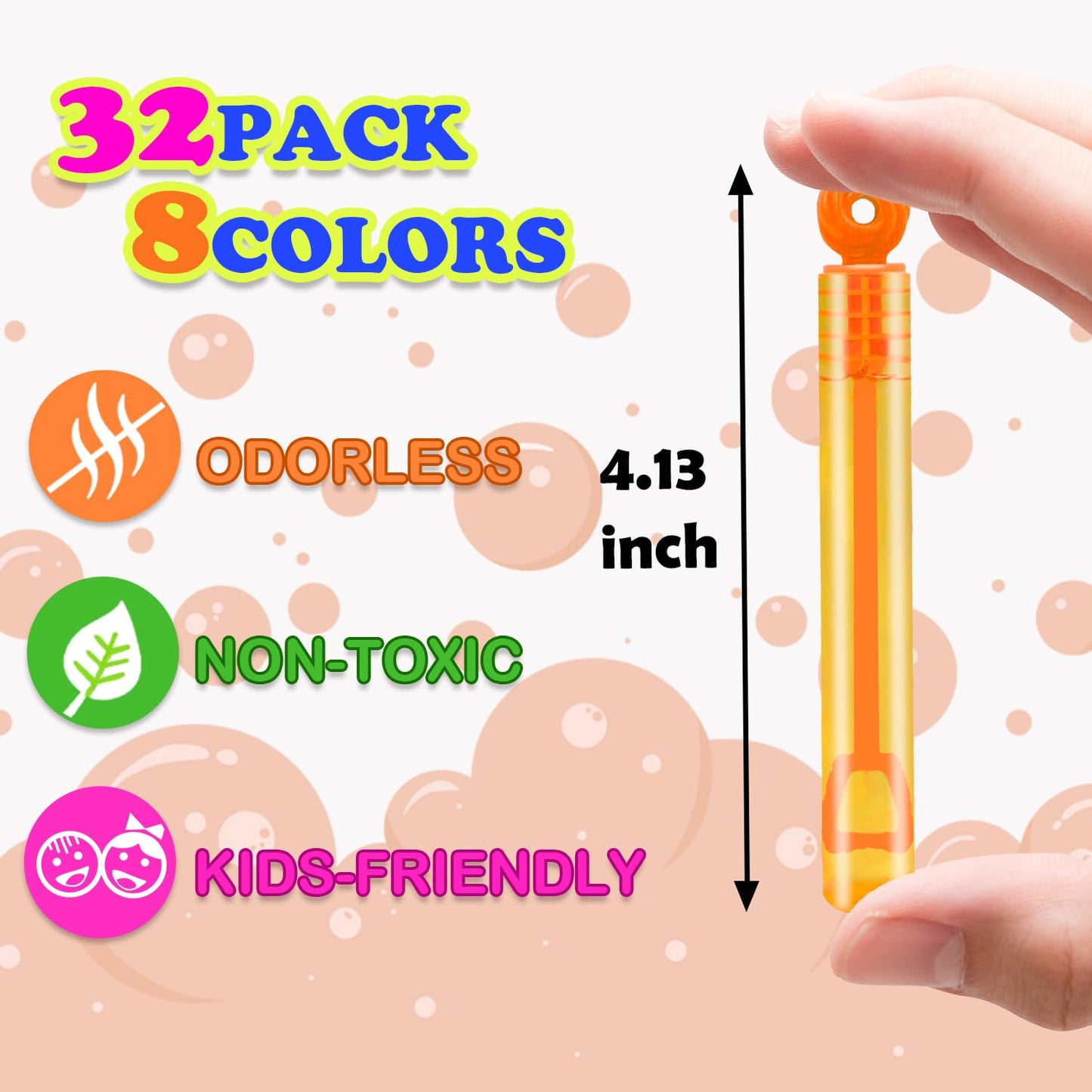 Party Goodie Bag Stuffer Fillers for Kids, 32 Pack Mini Bubble Wand Toys Gifts for Toddlers, Small Pinata Birthday Camping Wedding Party Favors Supplies, Classroom School Stuff Prizes Treats Non Candy