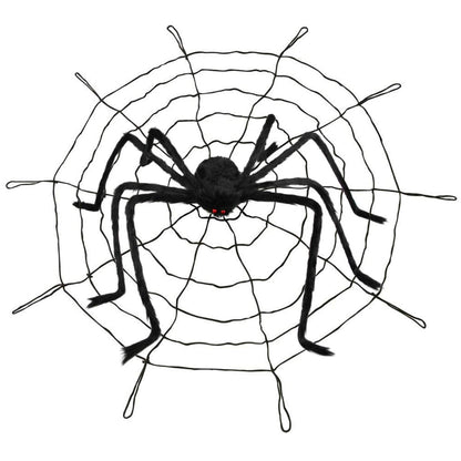 Halloween Giant Spider 6.6 Ft, Libay Outdoor Halloween Decorations Large Fake Hairy Spider Scary Furry Spider Props Outside Yard Creepy Decor, Black