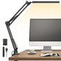 LED Desk Lamp for Home Office, Clamp-On with 5 Light Modes & Auto Shut Off | 14W Adjustable Brightness 5000K Eye-Caring Lighting for Study/Bedroom/Computer Desk