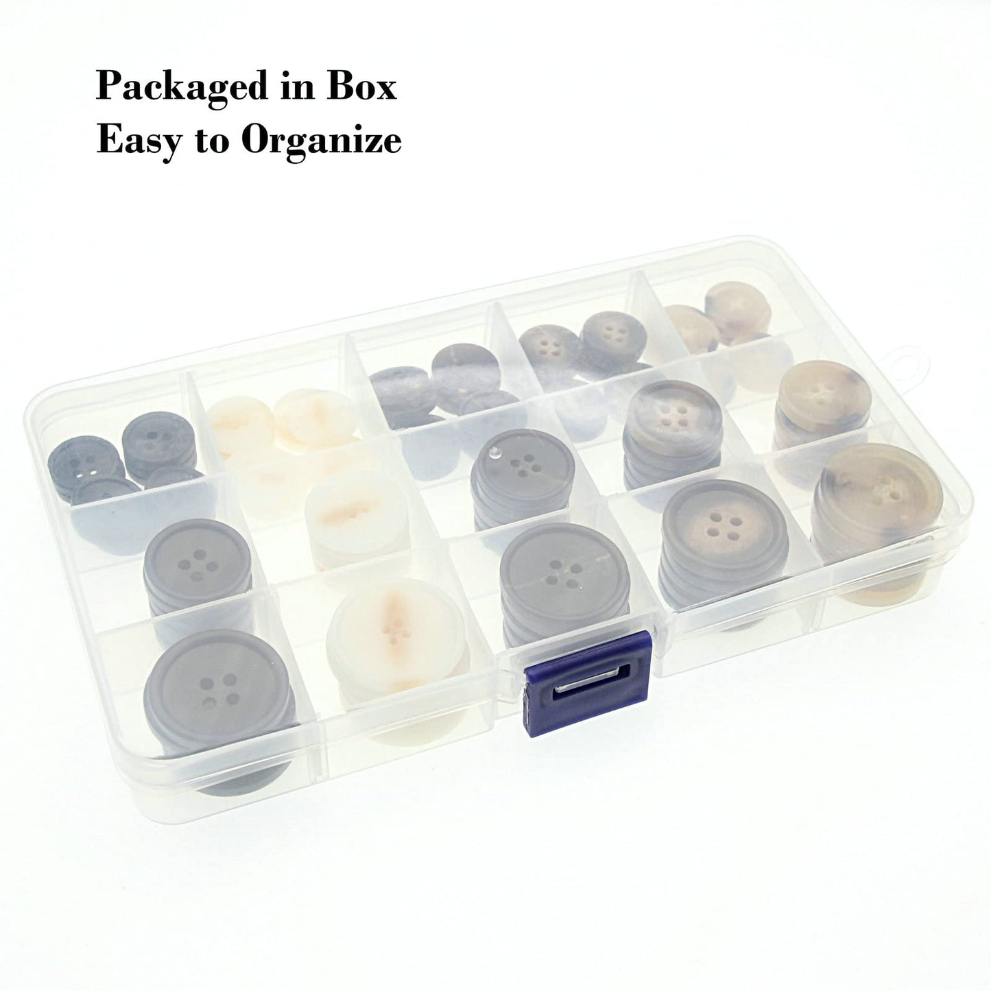 110 PCS Mixed Resin Sewing Buttons, Round Bulk Buttons for DIY Sewing Crafts,Coats,Suits, 5 Color 3 Size(15mm,20mm,25mm) SHUNLI