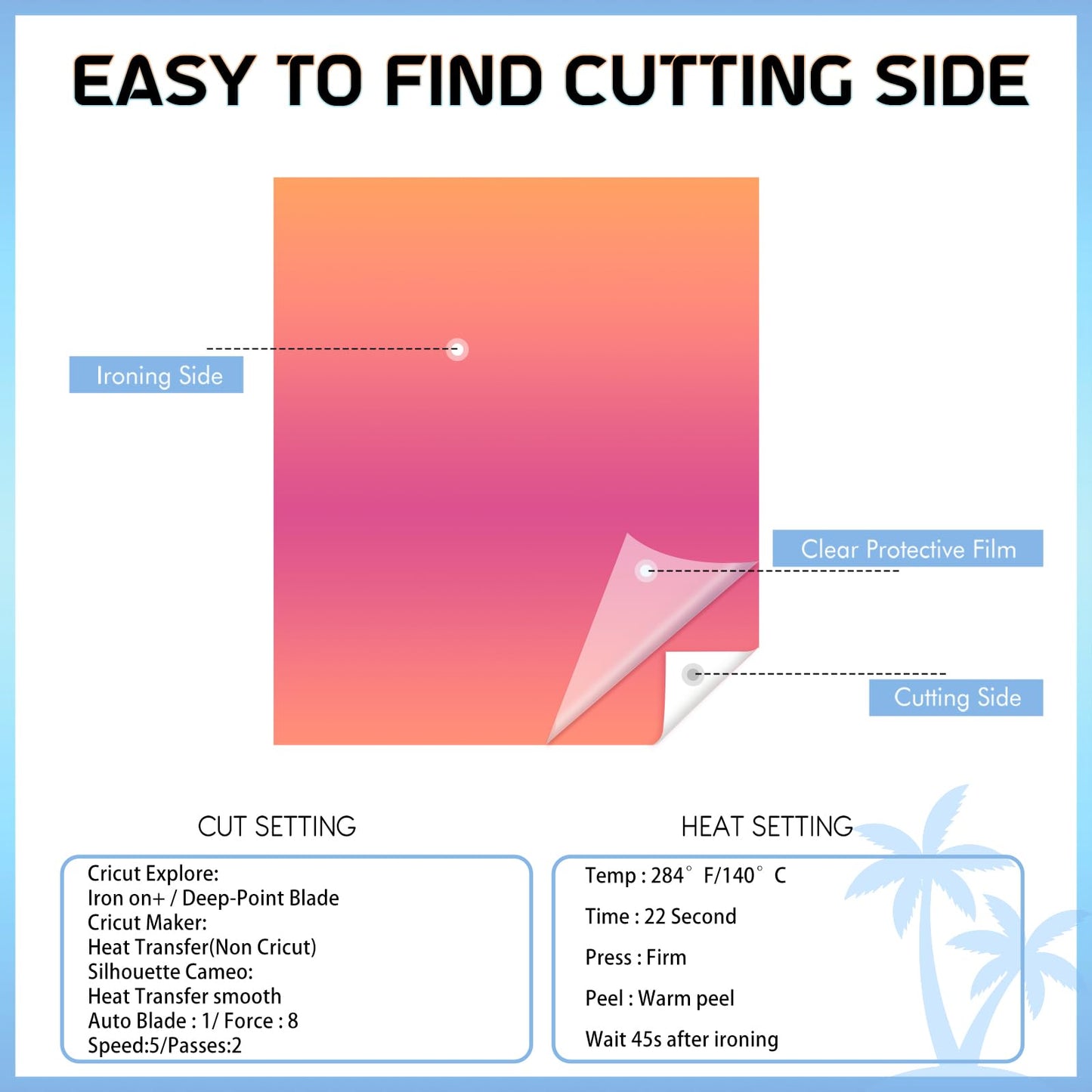 Gradient Heat Transfer Vinyl - 12 Sheets 12 x 10 Inches Bright Ombre Heat Transfer Vinyl Rainbow HTV for T-Shirts DIY Patterned HTV Vinyl Compatible with Sillhoutte Cameo and Cricut