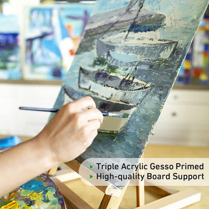 Canvas for Painting -18 Pack, Multi Pack 4x4, 5x7, 8x10, 9x12,11x14 Canvas Boards for Painting, Primed White Blank Artist Canvas Variety Pack for Acrylic, Oil Paint, Watercolor, Gouache