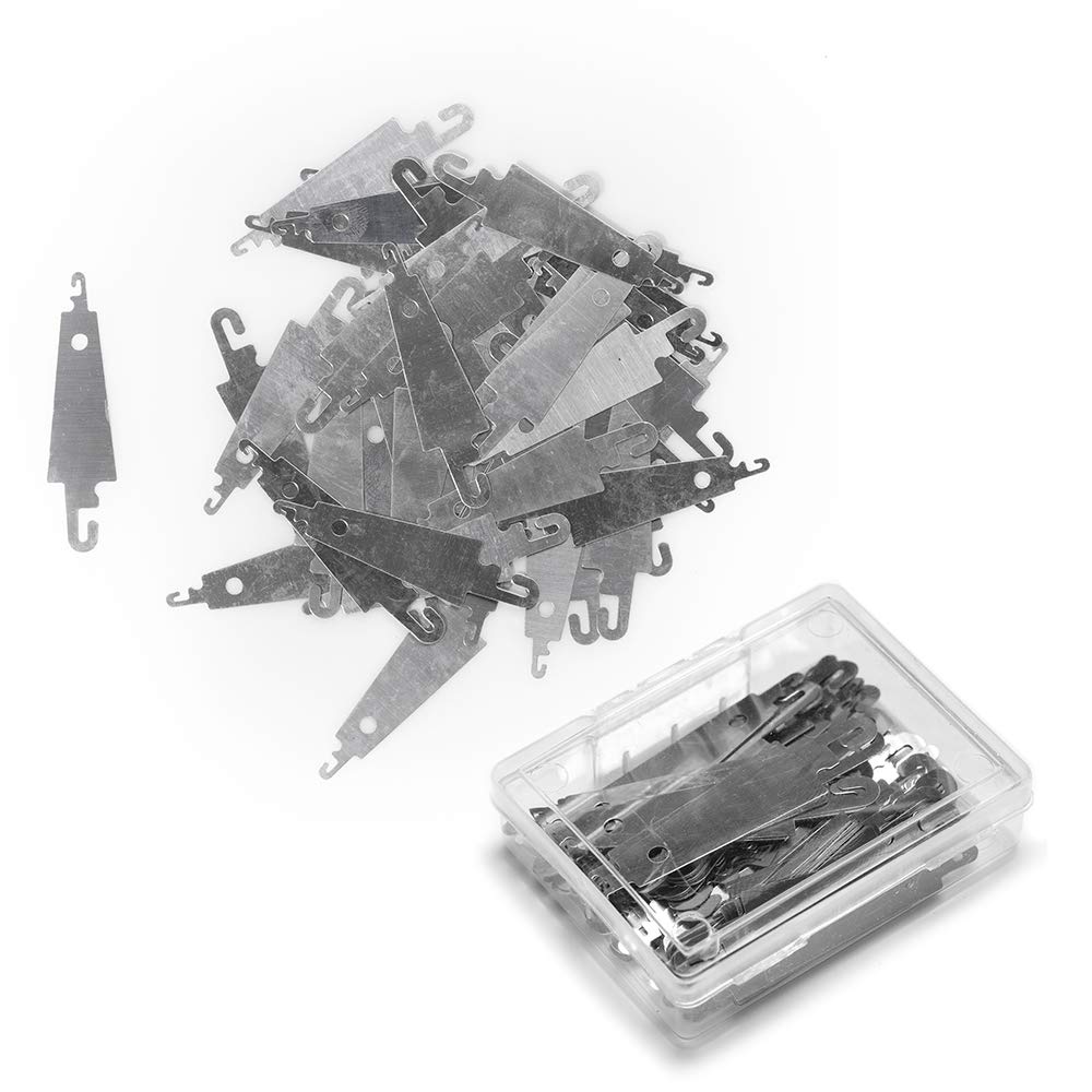 60Pcs Stainless Steel Needle Threader Embroidery Cross Stitch Needle-Threading Tools for Large Eye Needles Hand DIY Sewing with Clear Box for Keep it in Place