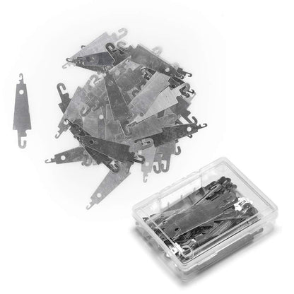 60Pcs Stainless Steel Needle Threader Embroidery Cross Stitch Needle-Threading Tools for Large Eye Needles Hand DIY Sewing with Clear Box for Keep it in Place