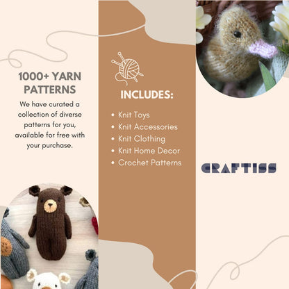 Knitting Bag Yarn Storage - Mother's Day Gift - Best Durable Canvas Yarn Bag for Crochet Accessories - Yarn Organizer Crochet Bag with Knitting Accessories Case