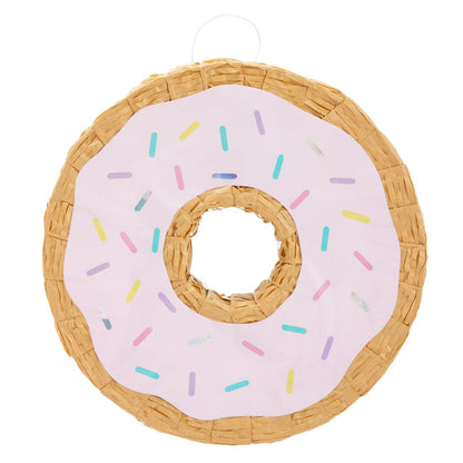 Pink Donut Pinata for Two Sweet Birthday Party Supplies - Baby Shower Decorations - Donut Birthday Party Pinata (Small, 13 x 3 Inch)