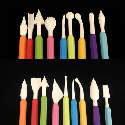 9 Pieces Clay Sculpting Tools, Plastic Modeling Clay Tools for Kids，Double-Head Plastic Ceramic Pottery Tool Kit,Crafts Clay Modeling DIY Kit Cook Decorating Tools for Shaping and Sculpting