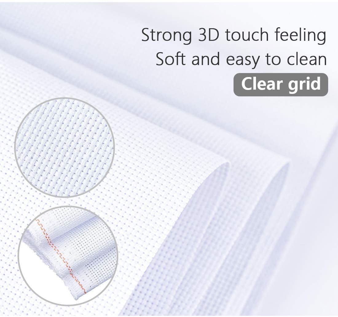 Cross Stitch Aida Fabric 14 Count, 59 by 39 Inch Large Size, Classic Reserve Cross Stitch Aida Cloth for Home DIY Embroidery Decoration