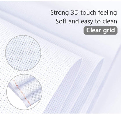 Cross Stitch Aida Fabric 14 Count, 59 by 39 Inch Large Size, Classic Reserve Cross Stitch Aida Cloth for Home DIY Embroidery Decoration