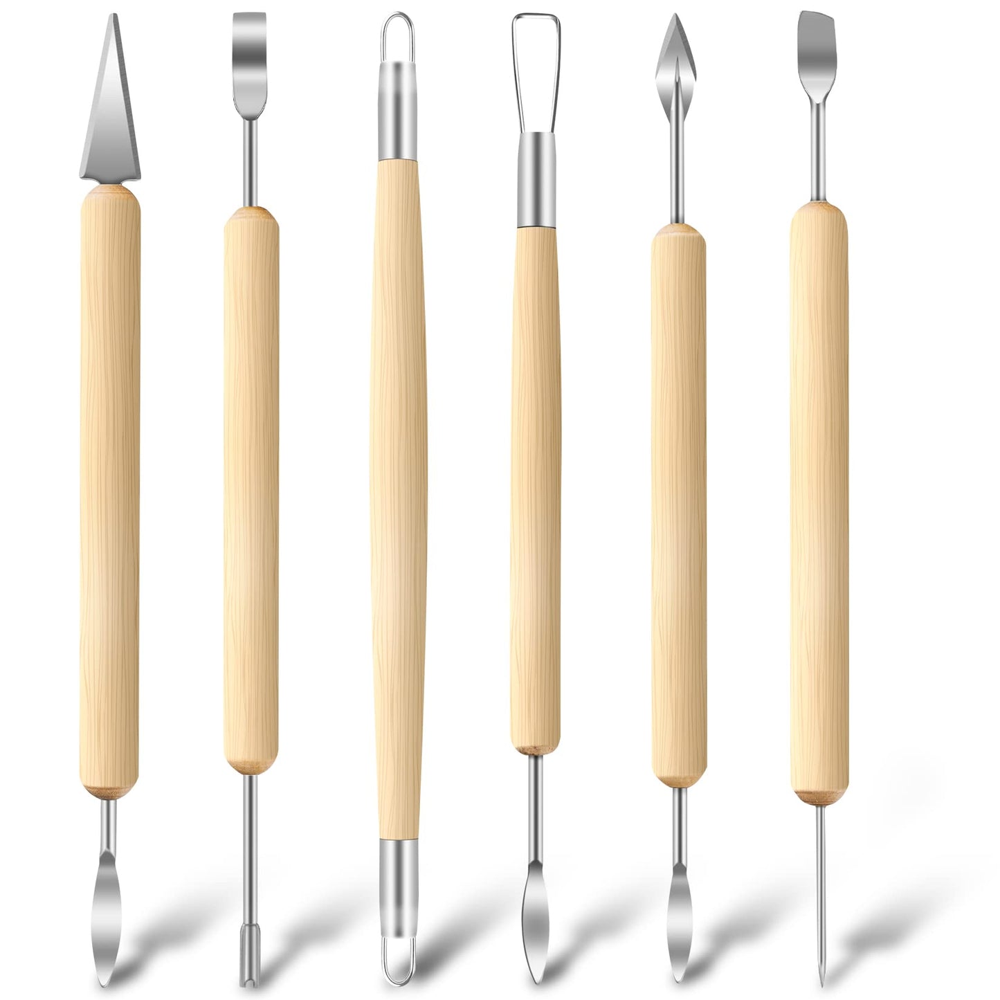 6 Pack Clay Tools Kit, Pottery Tools & Sculpting Tools, Polymer Modeling Clay Cutters Sculpture Set for Carving, Ceramics, Molding, DIY