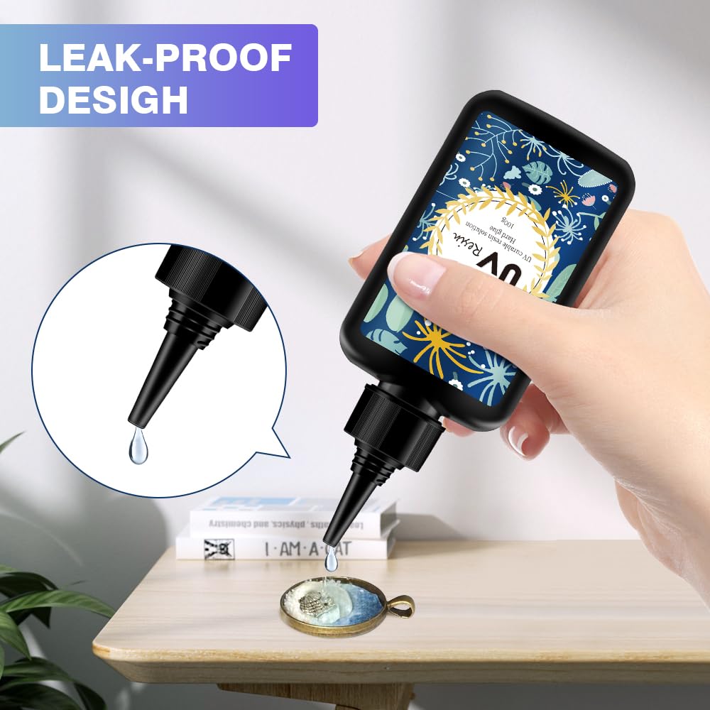 Crystal Clear Hard UV Resin Upgraded Formula Ultraviolet Fast Curing for Jewelry Making Craft Decoration, Hard Transparent Glue Solar Cure Sunlight Activated Resin Casting & Coating（300g）