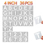 4 Inch Letter Stencils and Numbers, 36 Pcs Alphabet Art Craft Stencil, Reusable Plastic Templates for Wood, Wall, Fabric, Rock, Signage (4 Inch)