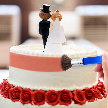 15 Pieces Cake Decorating Tool Set Include Cookie Decoration Brushes Cookie Scriber Needles Sugar Stir Needles Elbow and Straight Tweezers for Biscuit Cake Fondant Decor Supplies(Blue)