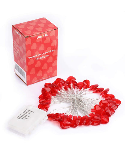 14.7ft 40LED Mothers Day Decorations String Lights, Battery Operated Heart Shape Hanging Garland Valentines Day Decor for Indoor Outdoor Home Room Party Wedding