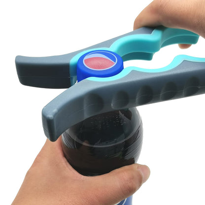 Jar Opener Bottle Opener and Can Opener for Weak hands, Seniors with Arthritis and Anyone with Low Strength, Mutil Jar Opener Get Lids Off Easily (Blue and Grey)