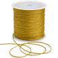 1mm x 100 Yards Gold Nylon Cord Satin String for Bracelet Jewelry Making Rattail Macrame Trim Cord Necklace Bulk Beading Thread Kumihimo Chinese Knot Craft