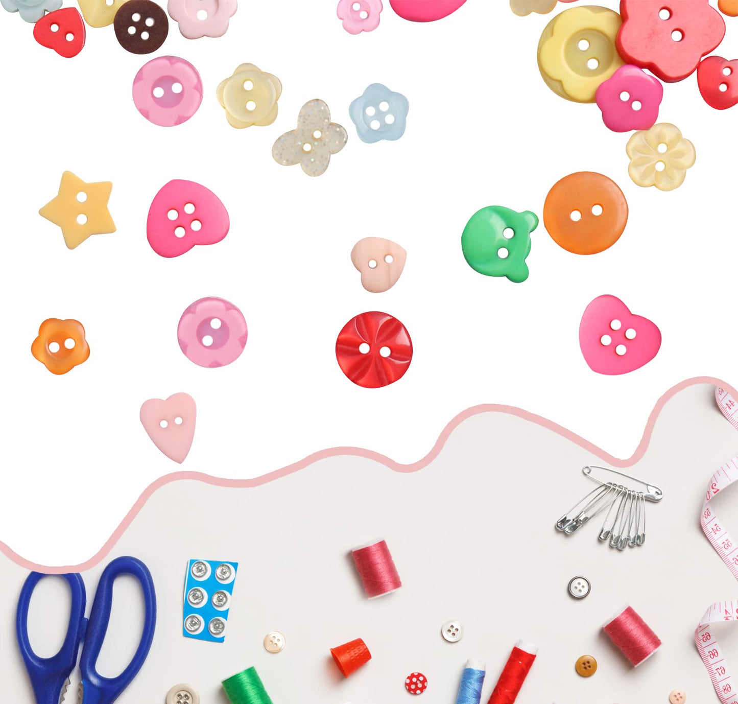 Buttons Resin Buttons 2 and 4 Holes Assorted Buttons for Sewing Crafts DIY Projects Button Painting Craft Buttons (Multiform)