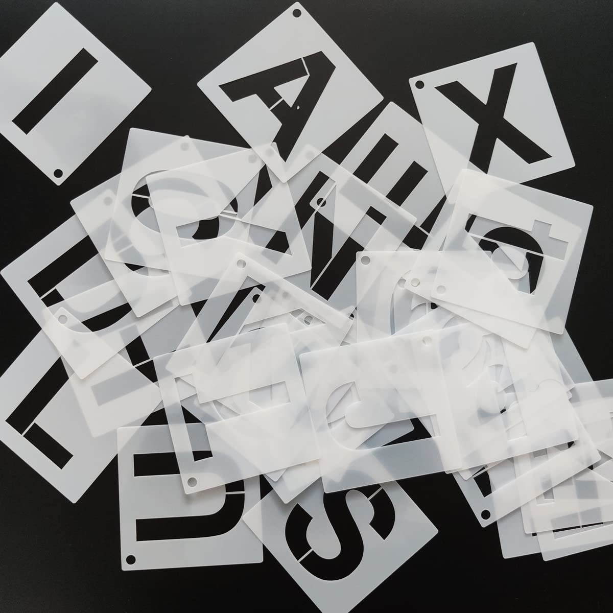 1 Inch Letter Stencils Kit, Alphabet Art Craft Stencils, Reusable Plastic Letters and Numbers Stencil Set for Wood, Wall, Fabric, Rock, Chalkboard, Signage and DIY Art Projects (White, 36 Pcs)