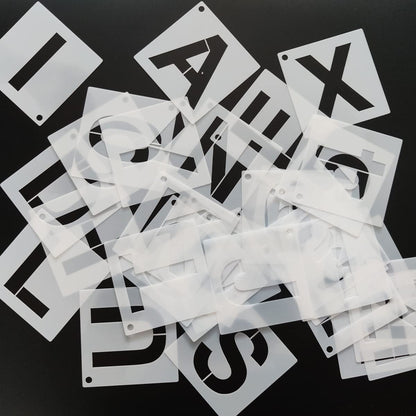 1 Inch Letter Stencils Kit, Alphabet Art Craft Stencils, Reusable Plastic Letters and Numbers Stencil Set for Wood, Wall, Fabric, Rock, Chalkboard, Signage and DIY Art Projects (White, 36 Pcs)