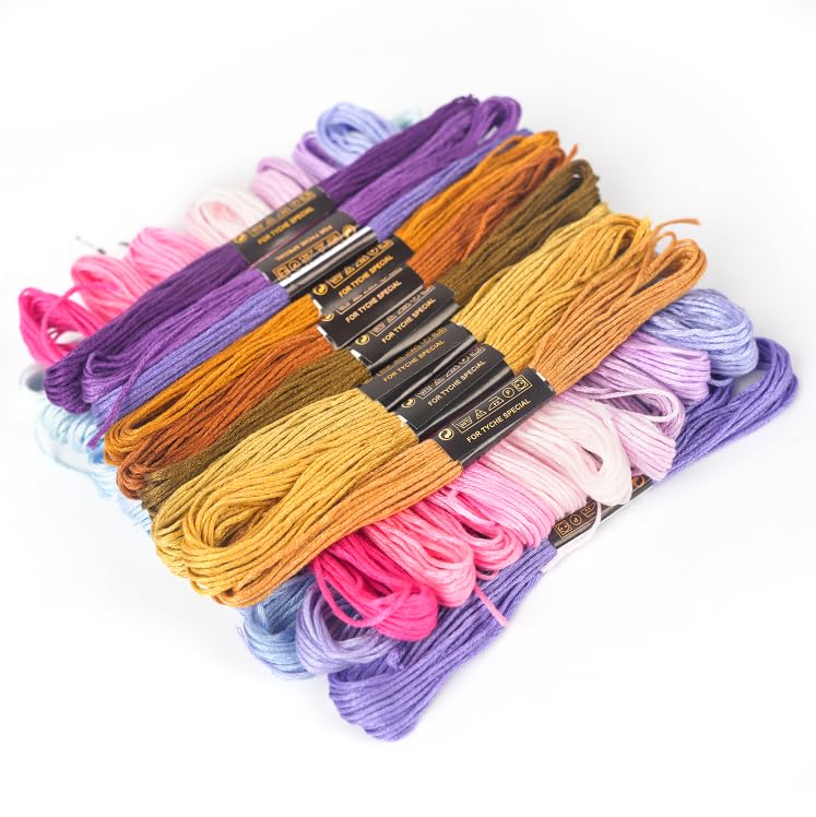 150 Color Skeins Rainbow Color Embroidery Floss，Cross Stitch Threads, Bracelet Yarn, Craft Floss
