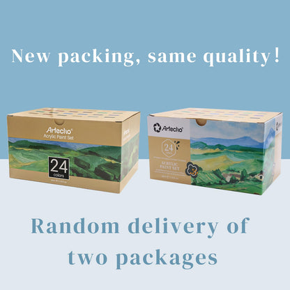 Acrylic Paint Set - 24 Colors, 2oz/59ml, Art Craft Paint for Canvas, Rocks, Wood, Fabric and Ceramic, Non-Toxic, Suitable for Artists, Students, Beginners and Adults