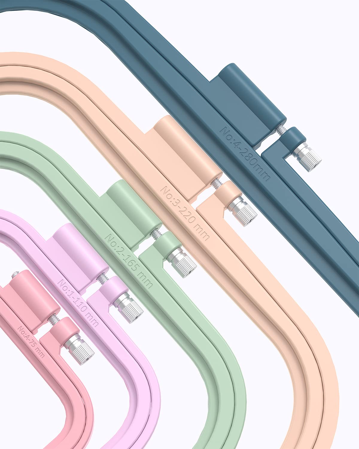 5 Pieces 5 Sizes Square Embroidery Hoops, ABS Plastic Embroidery Hoops for DIY Embroidery Craft