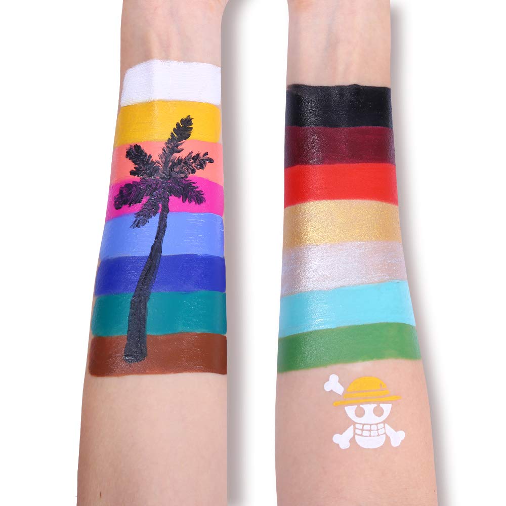 Face Body Paint Oil, Professional 15 Colors FX Makeup Palette- Non Toxic Hypoallergenic Safe Facepaint for Halloween, Cosplay Costumes, Parties and Festivals