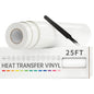 Heat Transfer Vinyl-12” x 25ft White Iron on Vinyl Roll for Shirts, HTV Vinyl for Silhouette Cameo, Cricut, Easy to Cut & Weed